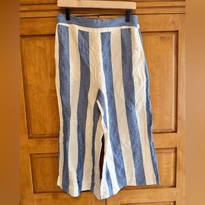 Madewell Linen High Rise Culotte Pants Size Medium